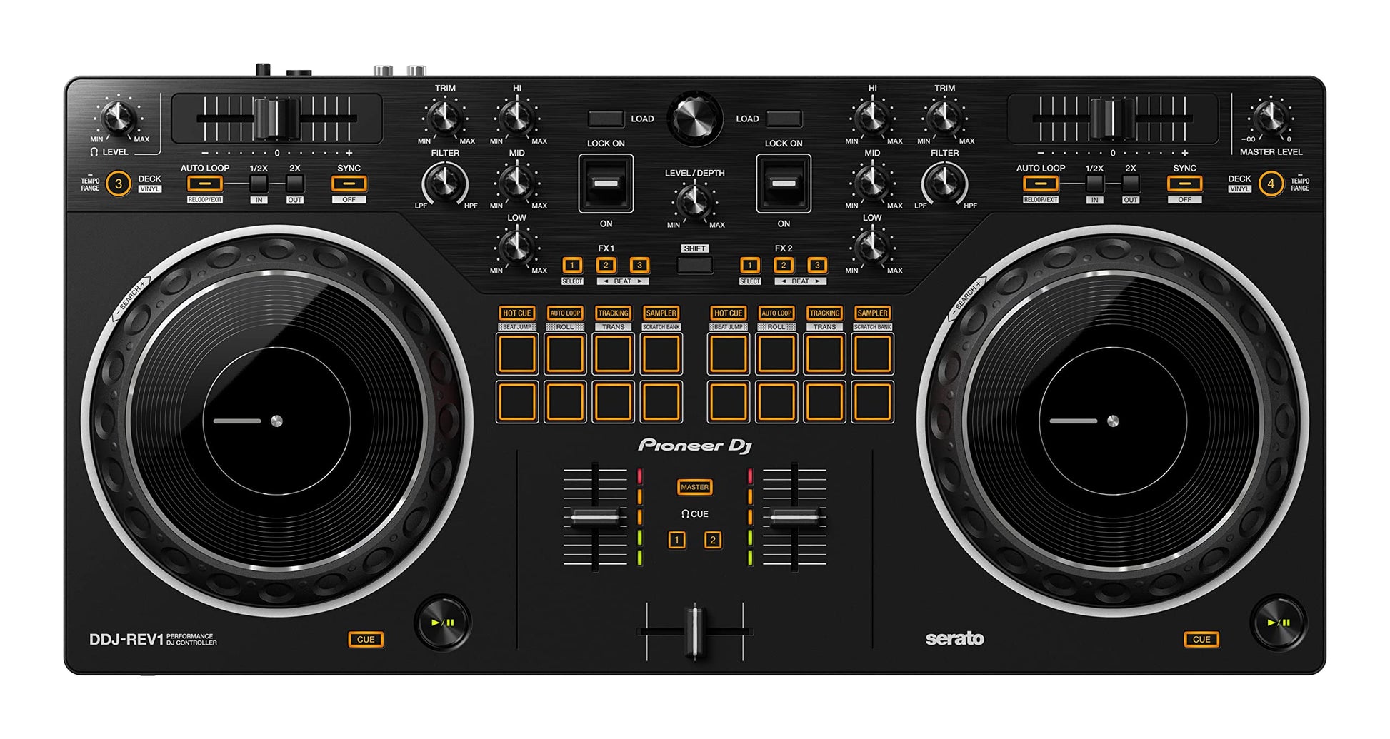 Controlador DJ Pioneer DJ DDJ-REV1 negro de 2 Canales Estilo Scratch para Serato DJ Lite