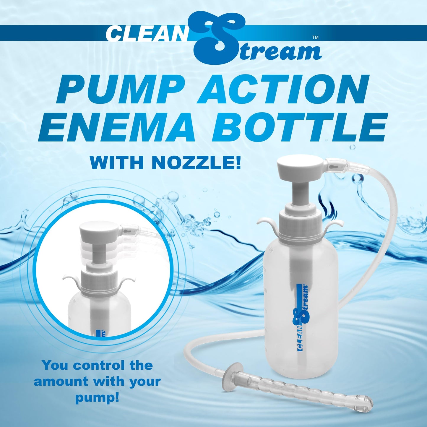 Cleanstream Pump Action Enema Bottle with Nozzle