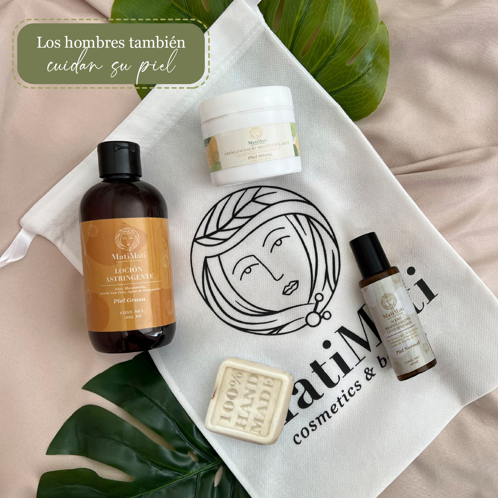 Kit Facial Hombres MatiMati-Rutina, Limpieza, Humectación, Cuidado Facial 1 pieza
