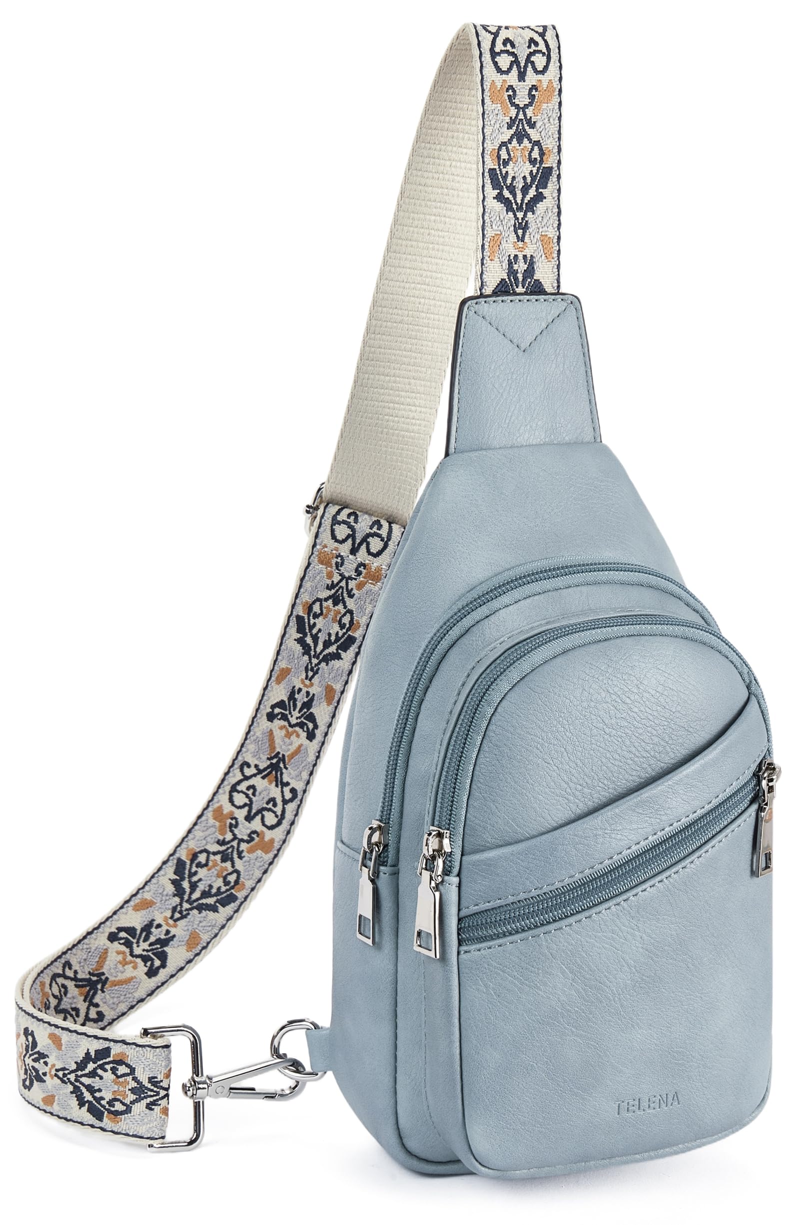Riñonera Telena Denim Azul de Piel Vegana con Correa Ajustable para Mujer