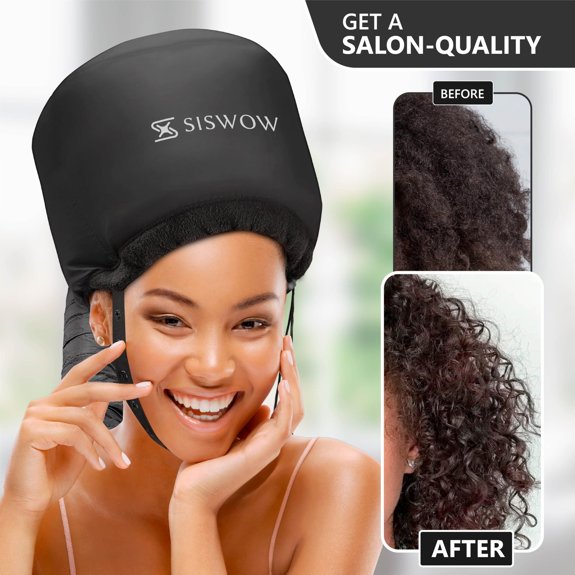 Gorro para secar el cabello rizado, tapa difusora para rizar, acelera el tiempo de secado, acondicionamiento profundo de seguridad en casa, portátil, ajustable