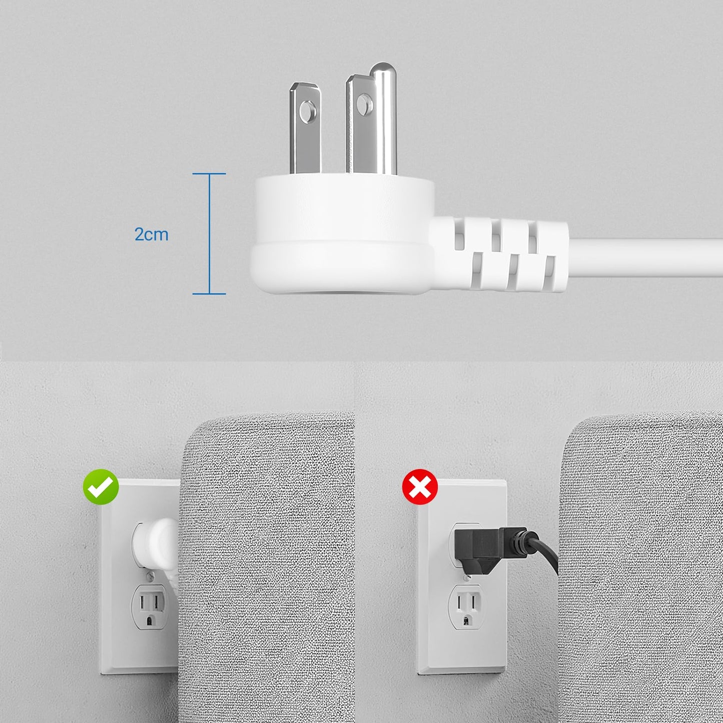 FAYCUCHO Regleta de Escritorio Multicontacto, 6 Tomas de Ca y 4 USB (2 USB-C), Cable de Extensión Delgado Plano de 1.8 m, Montaje en el Borde del Escritorio, Excelente para Oficina y Hogar