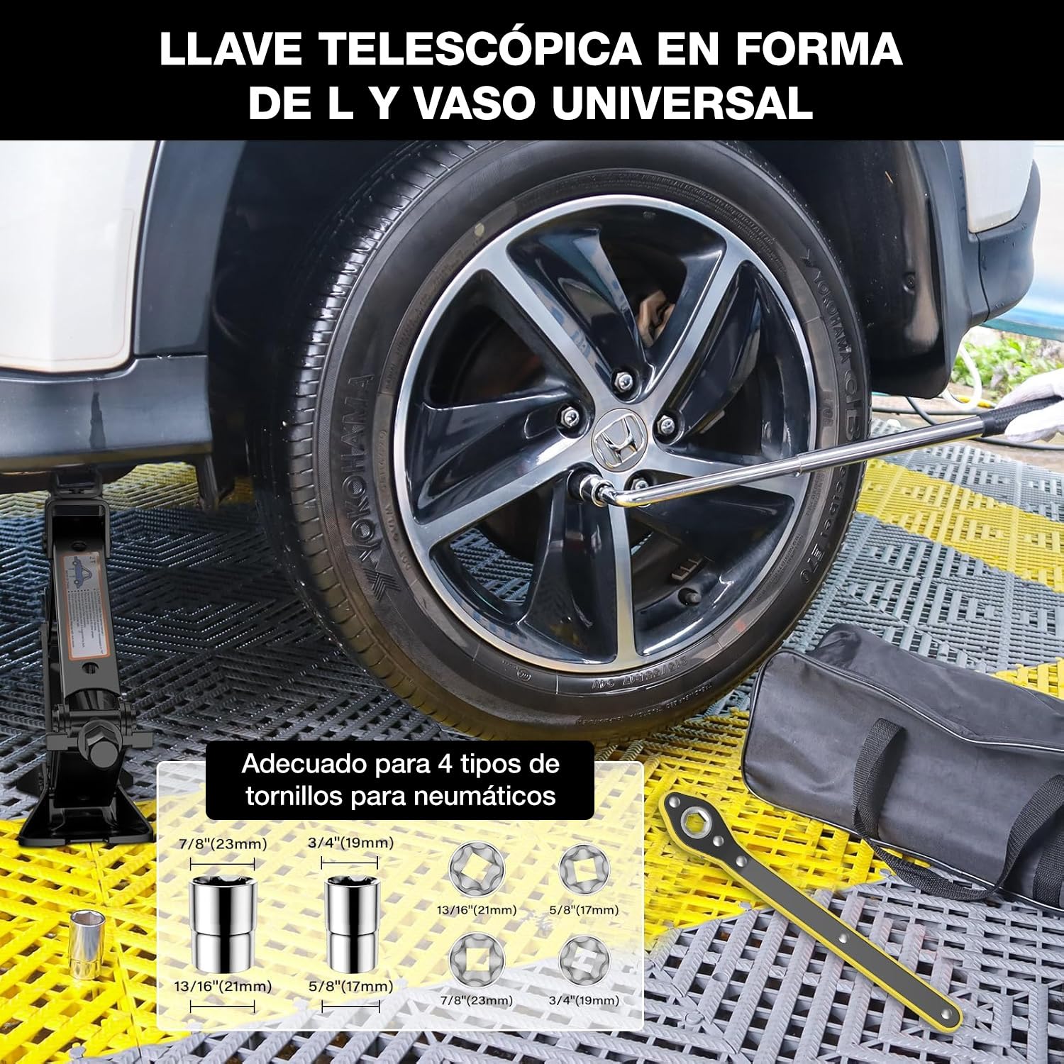 Garselay Kit de Gato Hidráulico para Auto - 3 Toneladas Gato Portátil para Auto - Kit de Gato Compacto para Automóvil para SUV, RV y MPV con Diseño de Trinquete Inteligente