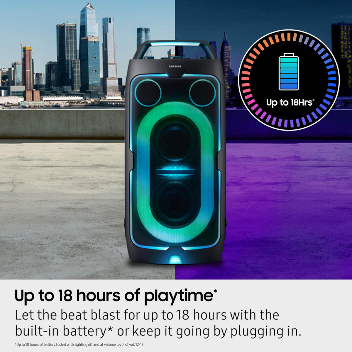 Altavoz Portátil Samsung Negro con Batería Integrada y Mango Telescópico para Fiesta