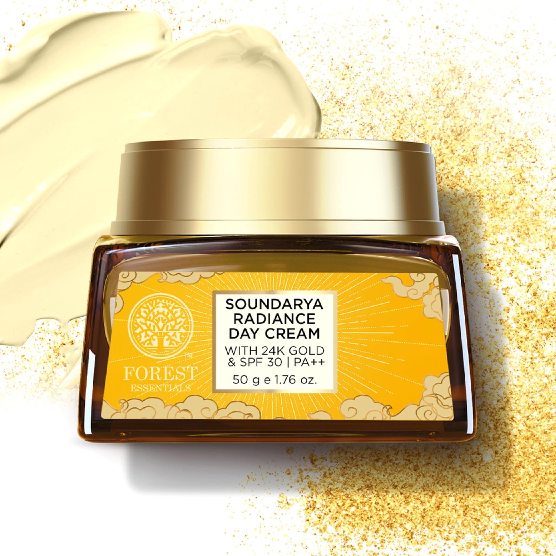 Forest Essentials Soundarya Radiance Cream With 24 Karat Gold & Spf 25 - 50G/1.7 Oz. 50 Milliliters