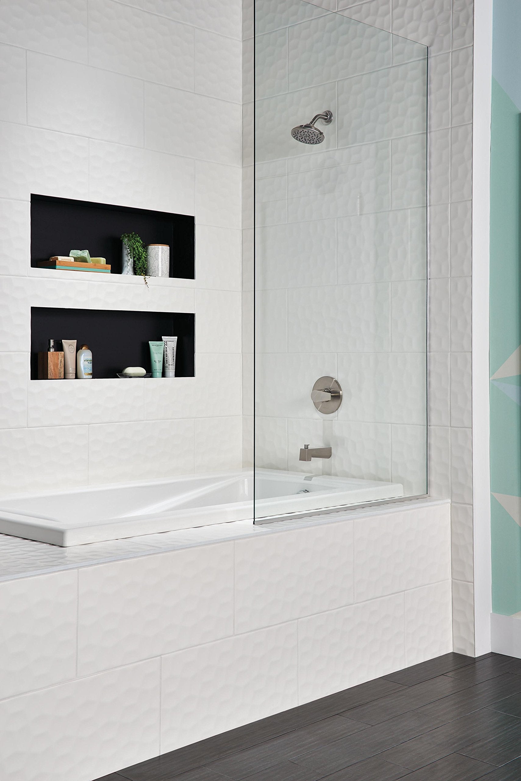 Moldura de Ducha para Bañera Peerless Xander Níquel Cepillado