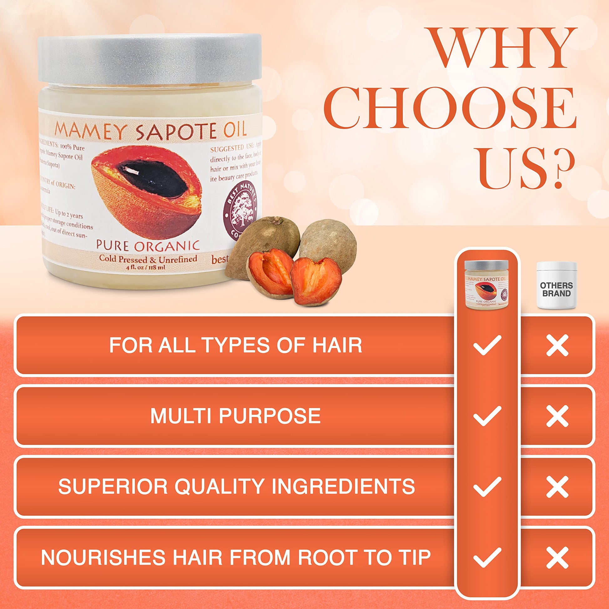 Mamey Sapote Oil Pure Organic Cold Pressed Unrefined 4 fl oz / 118 ml