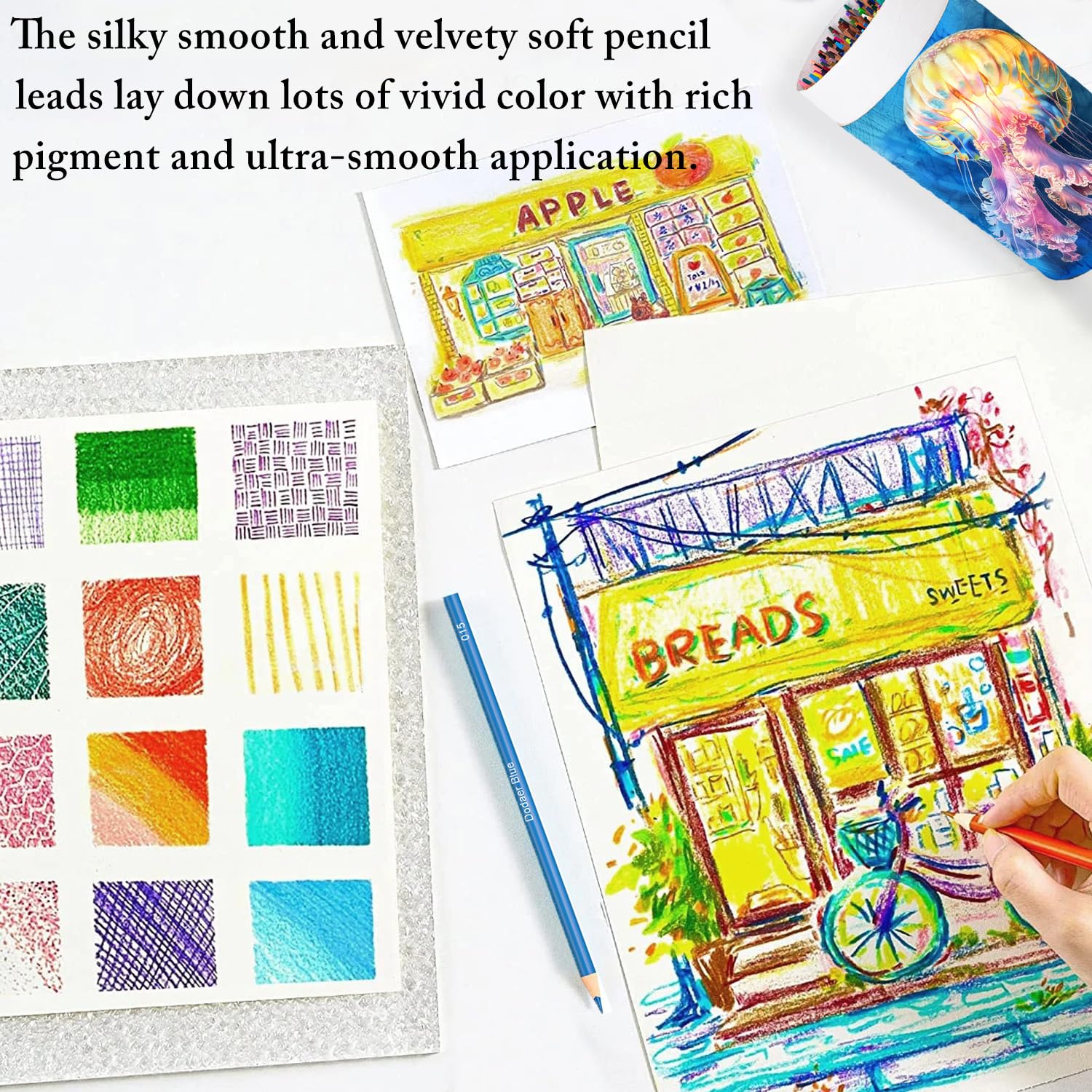 Lápices de Colores, Juego Profesional de 120 Colores, Núcleos a Base de Cera Suave Numerados, Para Dibujar, Dibujar, Sombrear y Colorear