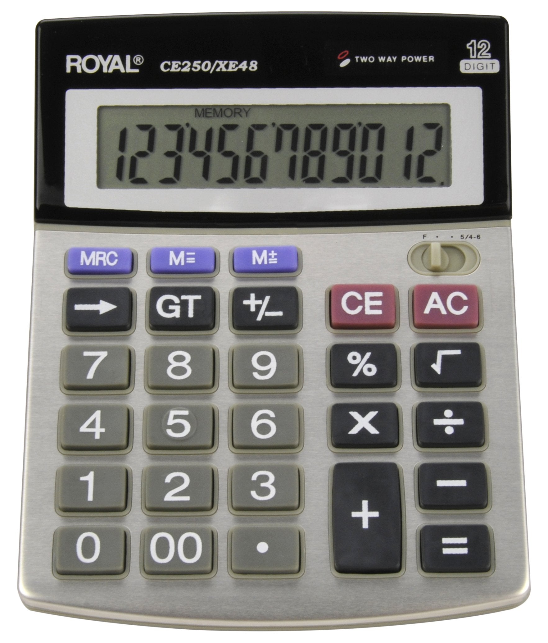 Calculadora de Escritorio Royal CE250/XE48 Pantalla Inclinada 12 Dígitos