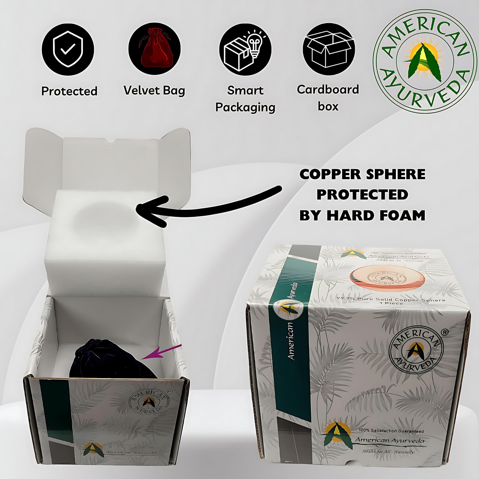 American Ayurveda - Bola de cobre puro, aporta integridad y pensamiento claro con energía natural meditación Dia orbe esfera, obtén agilidad mental terapia de movimiento a tierra con orbe de cobre, 2