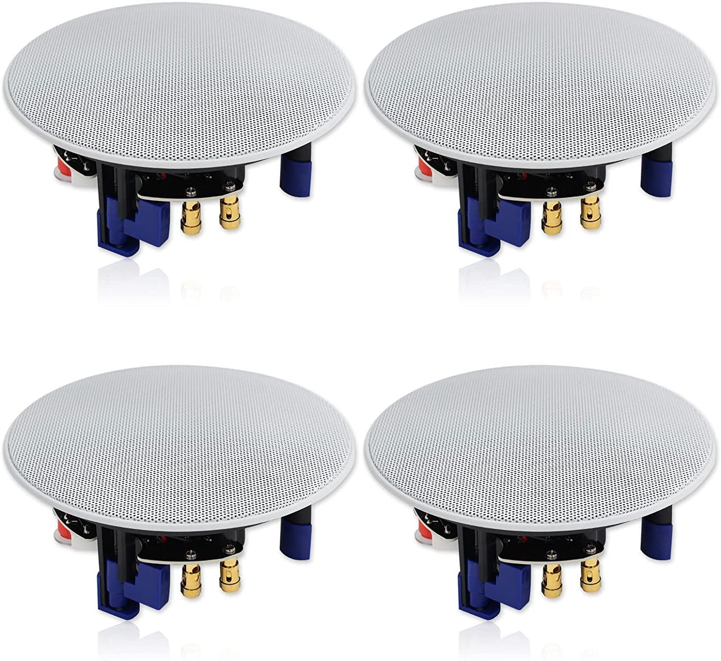Herdio - Altavoces de techo de 320 vatios de 2 vías de montaje empotrado de 4 pulgadas para baño, cocina, sala de estar, oficina, 4 altavoces