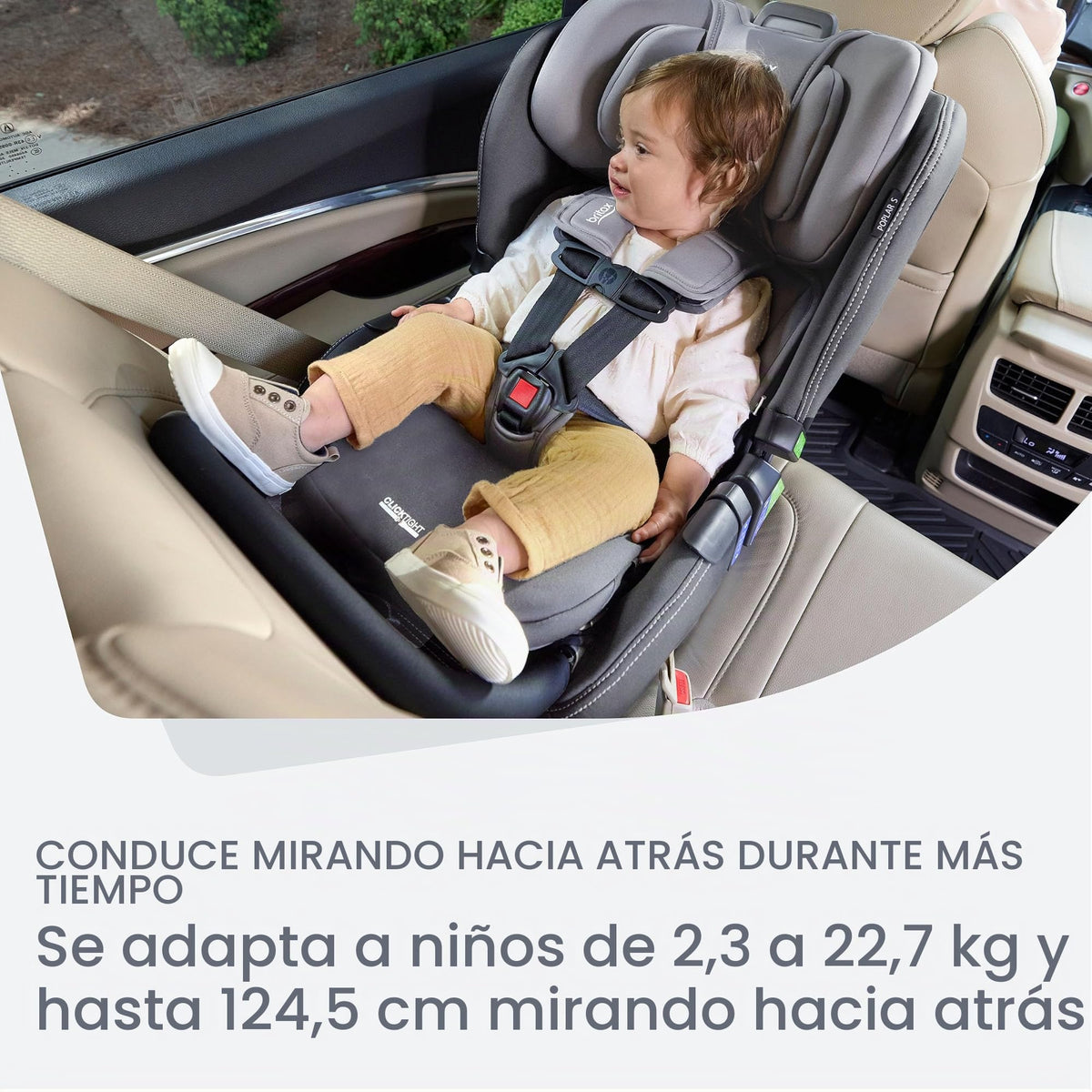 Asiento de Coche Convertible Britax Grafito Glaciar con Diseño Delgado y Tecnología ClickTight