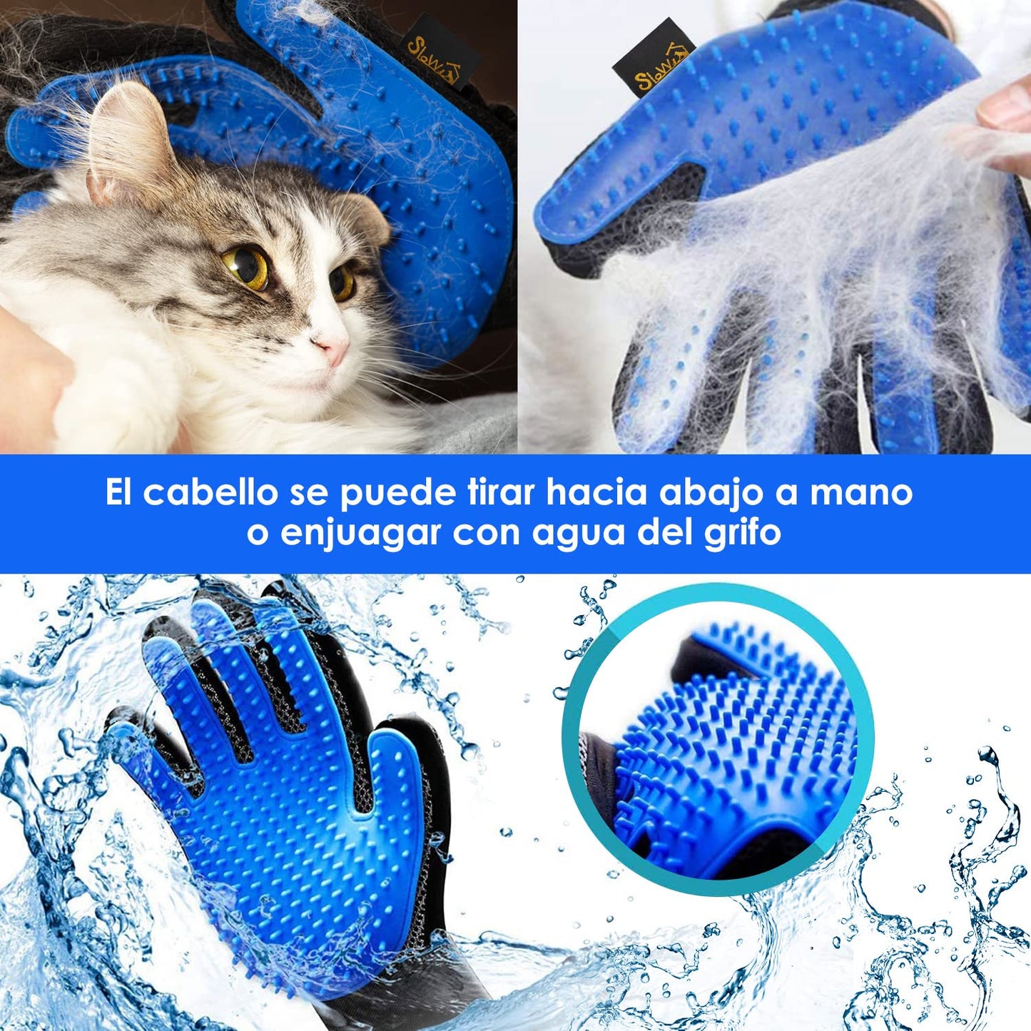 Cepillo Removedor de Pelo SlowTon para Mascotas Grandes, Eficazmente hasta un 95%