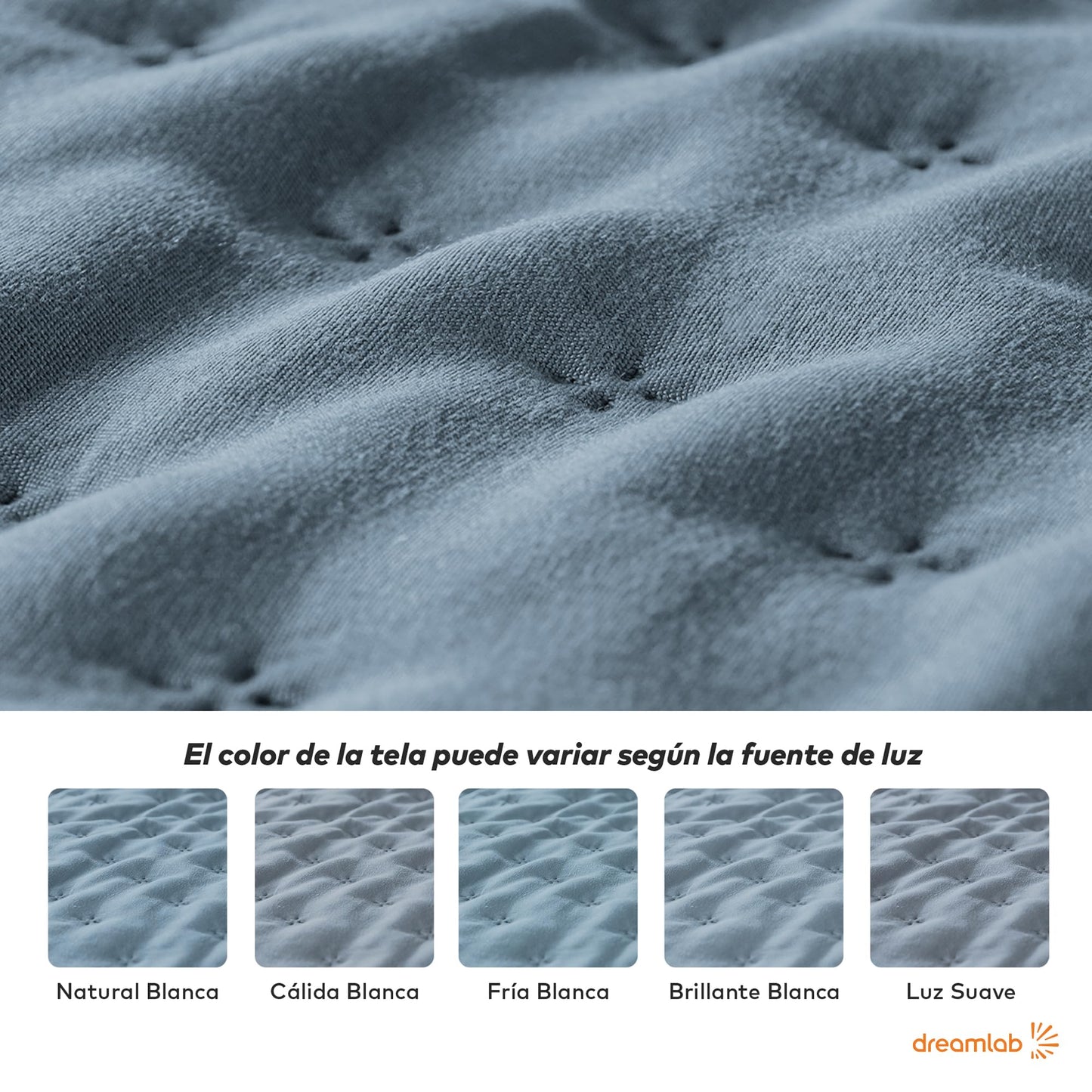 Colcha Dreamlab Azul Mezclilla Capitonado Ultra Suave King Size para Todas las Estaciones