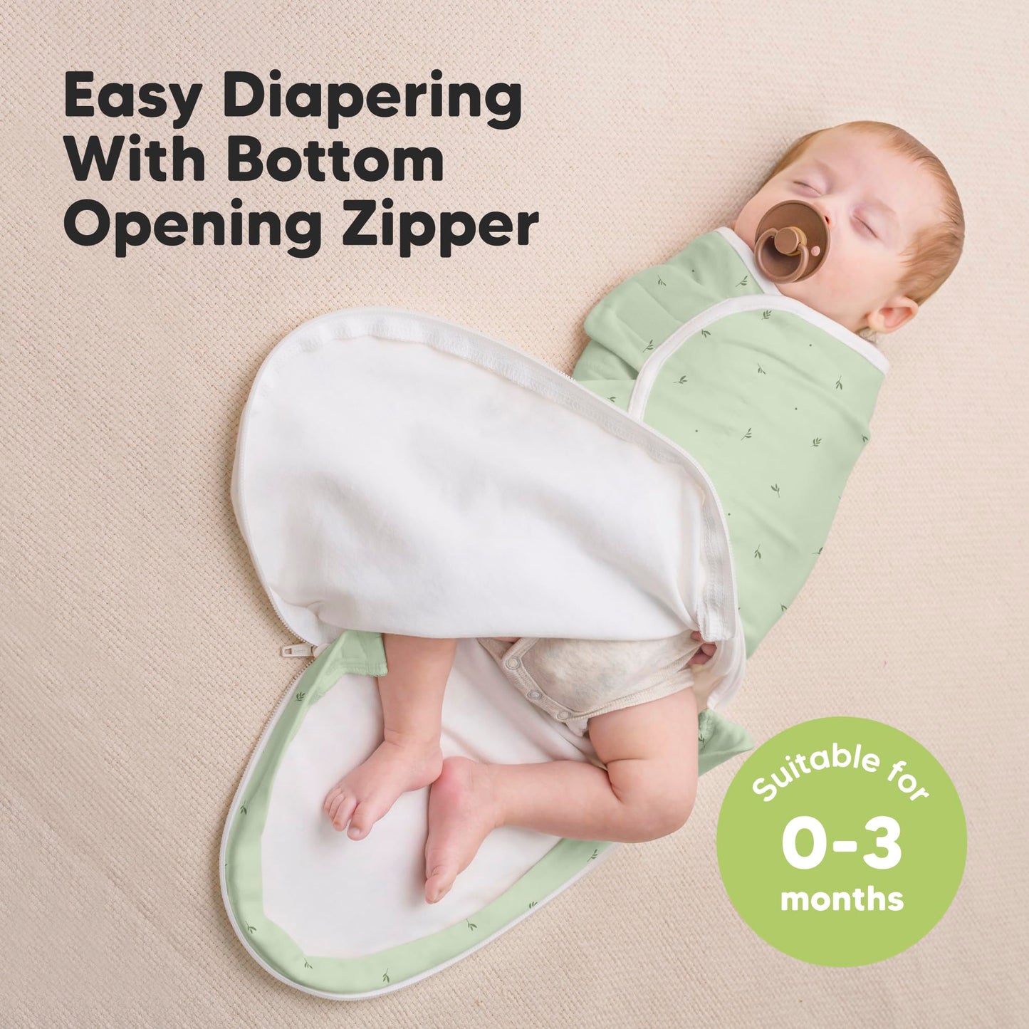 Sacos de dormir para bebé con cierre, paquete de 3 pañales para recién nacidos de 0 a 3 meses, bebés, niñas, niños, saco de dormir suave y duradero para recién nacidos, manta de pañales fácil para