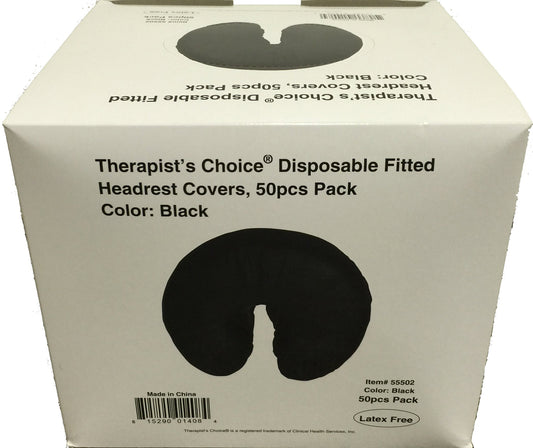 Cubiertas Desechables Fitted para Reposacabezas Therapist's Choice Negro