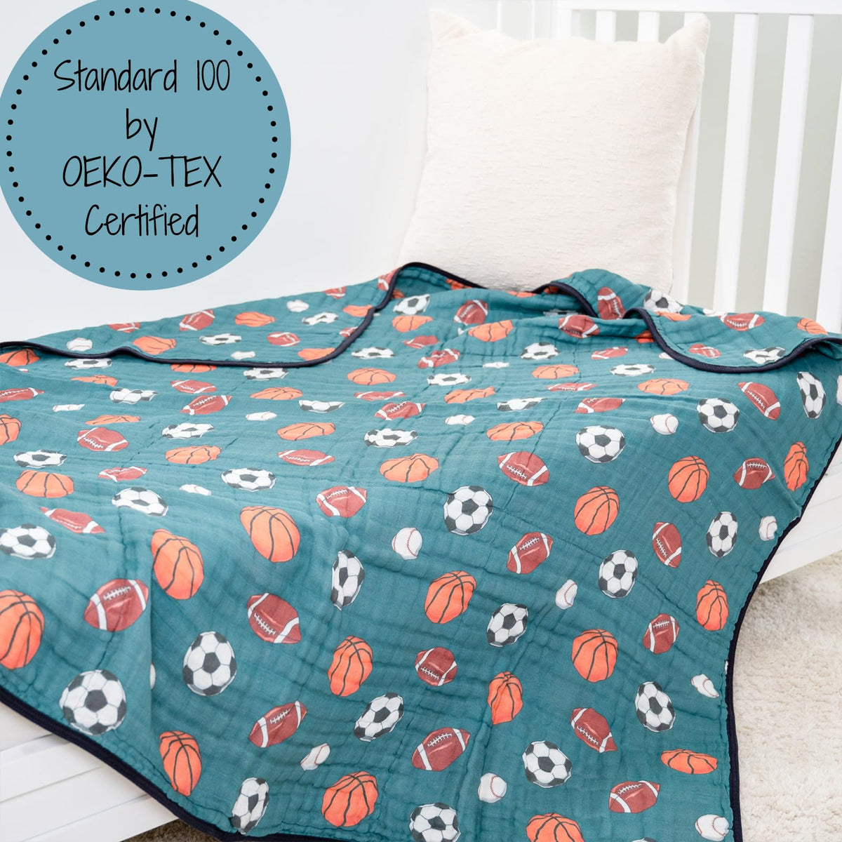 LollyBanks Manta de muselina para bebé, Manta de algodón 100% suave y transpirable para recién nacido, Manta de 47 x 47 pulgadas para niños pequeños, Manta de 6 capas para bebé, Mantas de recepción