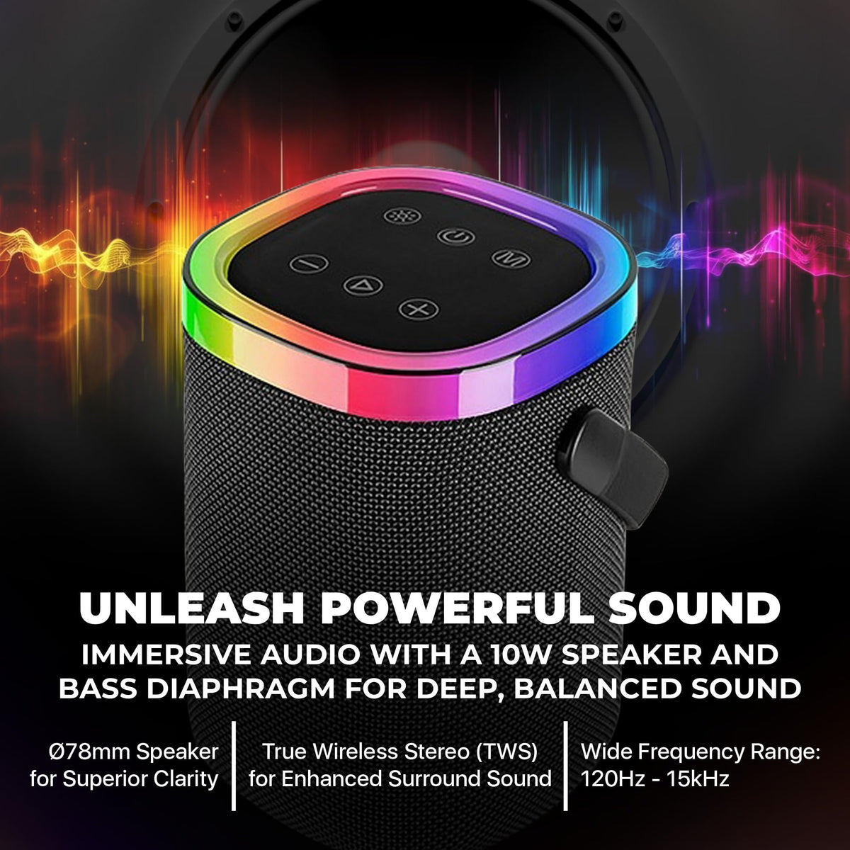 Altavoz Bluetooth Proscan Elite Luz Portátil Pequeño Inalámbrico Exterior