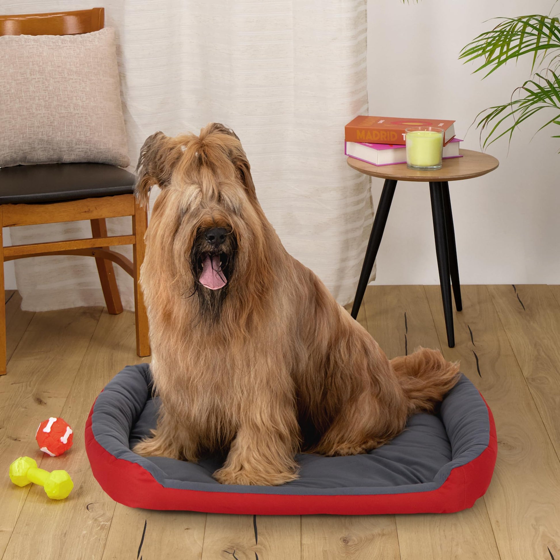 Cama para Perro Hills X-Large Rojo Gris Resistente y Confortable