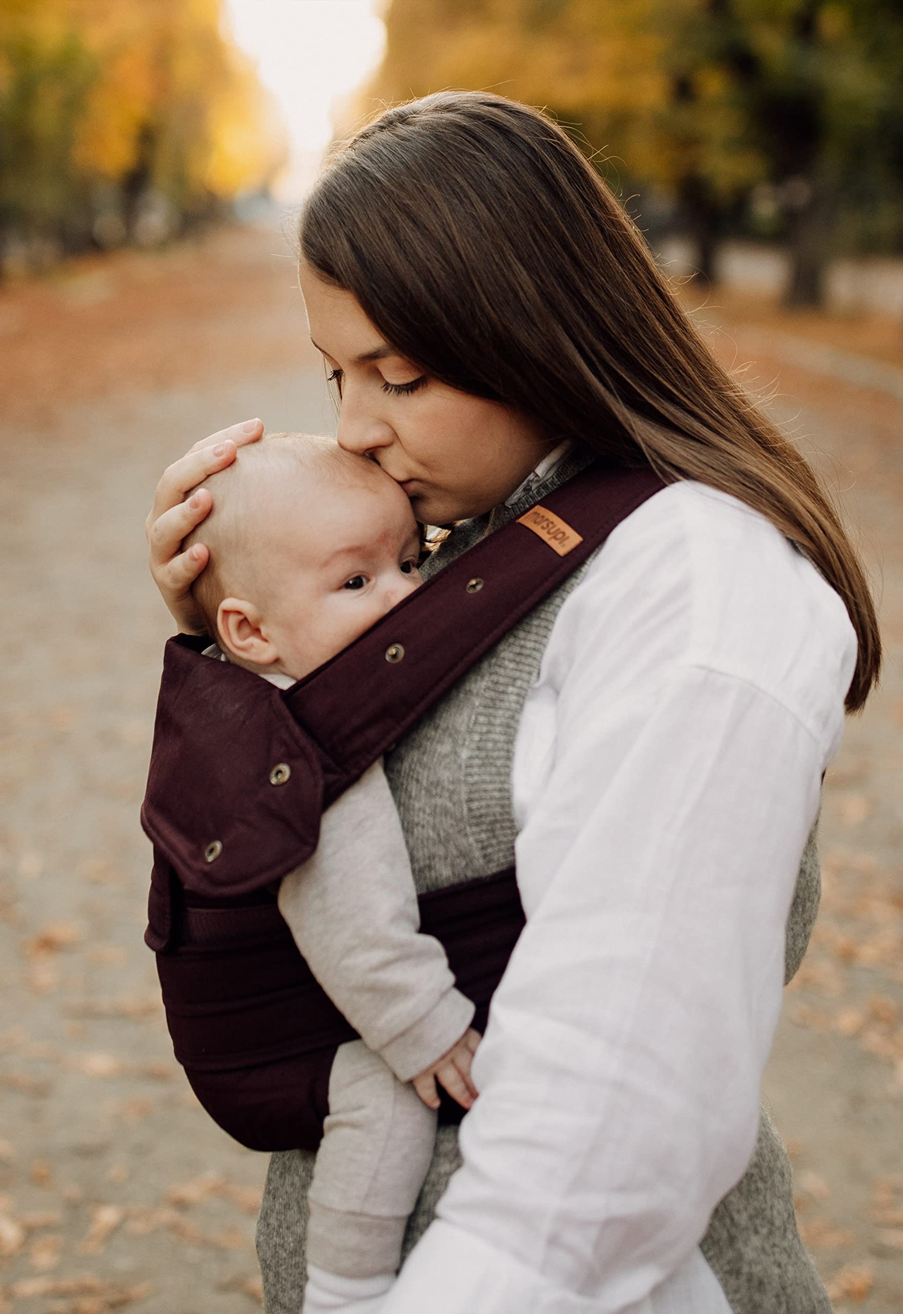 Portabebés Marsupi Classic Berry Algodón Orgánico Ajustable 2 Posiciones Talla SM