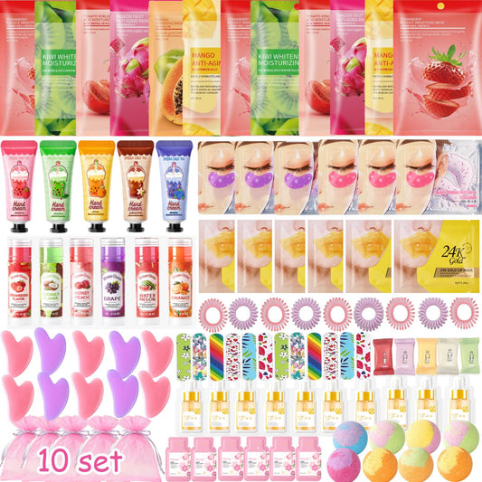 Dragonfy 130 artículos para fiestas de spa para mujeres. Los obsequios para fiestas de spa incluyen mascarillas faciales, crema de manos, parches para los ojos, diademas, bombas de baño para pies y ar