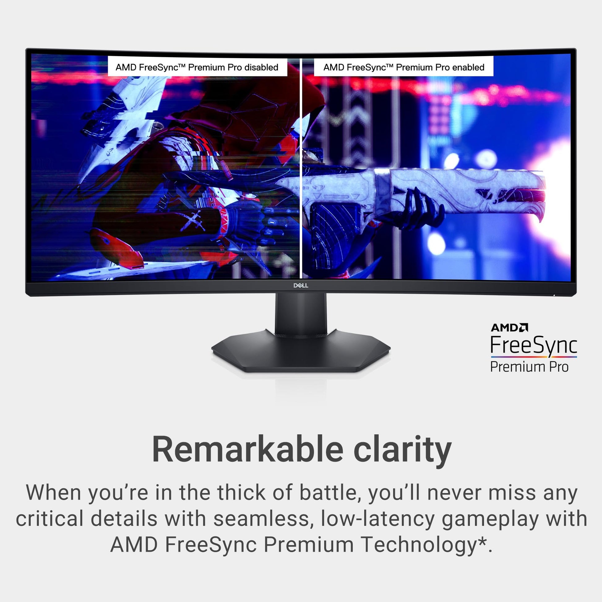 Dell Monitor Gaming Curvo 34" S3422DWG WQHD HDMI DP USB 144Hz FreeSync Premium Pro