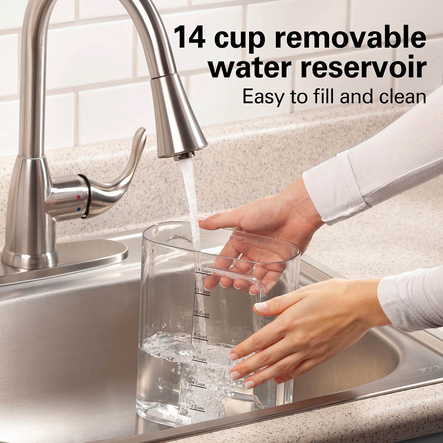 Hamilton Beach - Cafetera dispensadora de goteo programable con 14 tazas de olla interna para preparar bebidas, depósito de agua extraíble, negro Next Gen (47601)