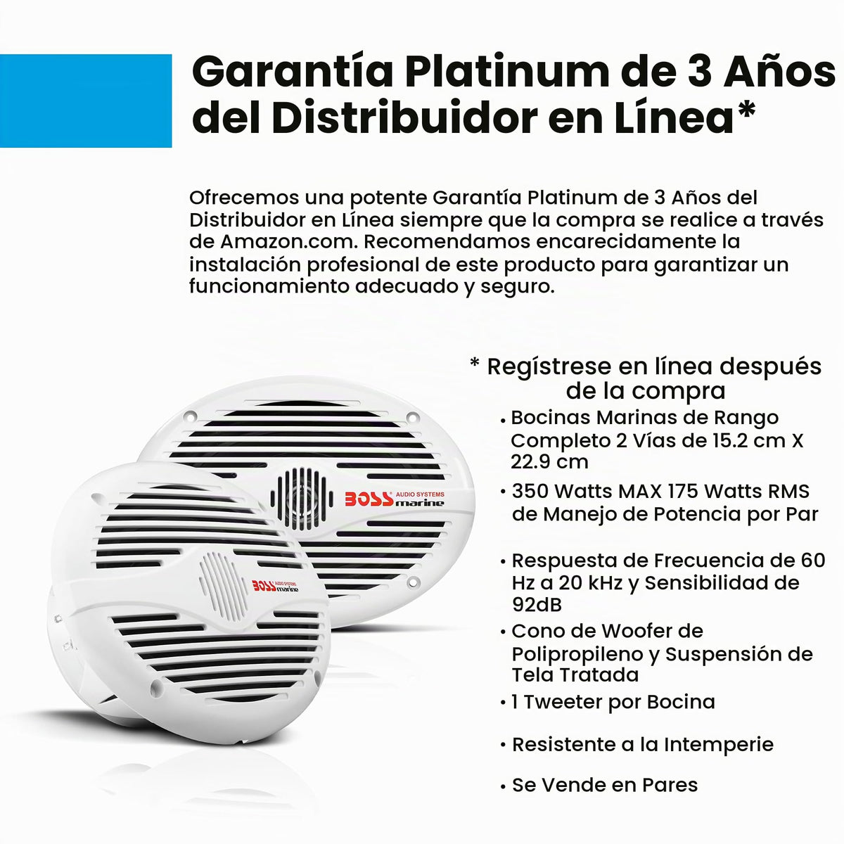 Altavoz Marino Boss Audio Systems Blanco de 2 Vías