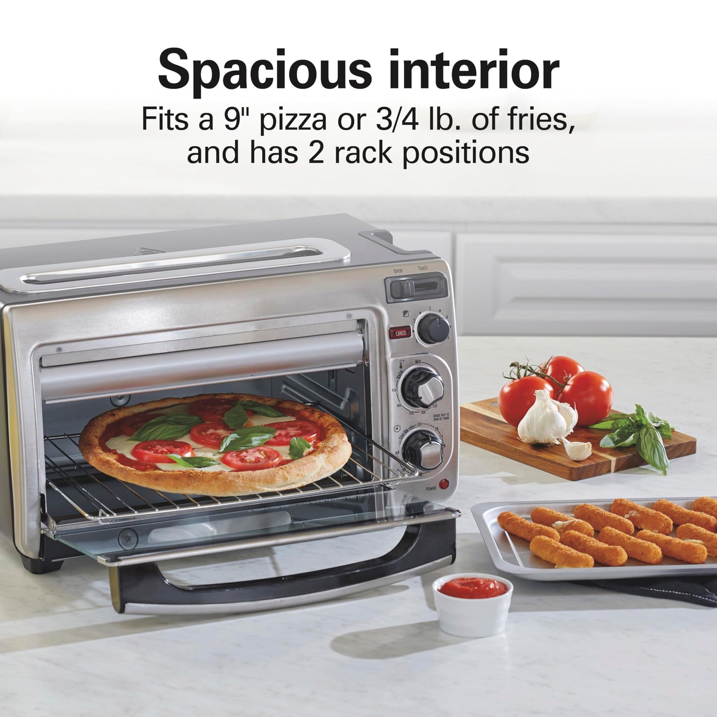 Hamilton Beach 31156 Horno y Tostador 2 en 1, Terminado acero inoxidable