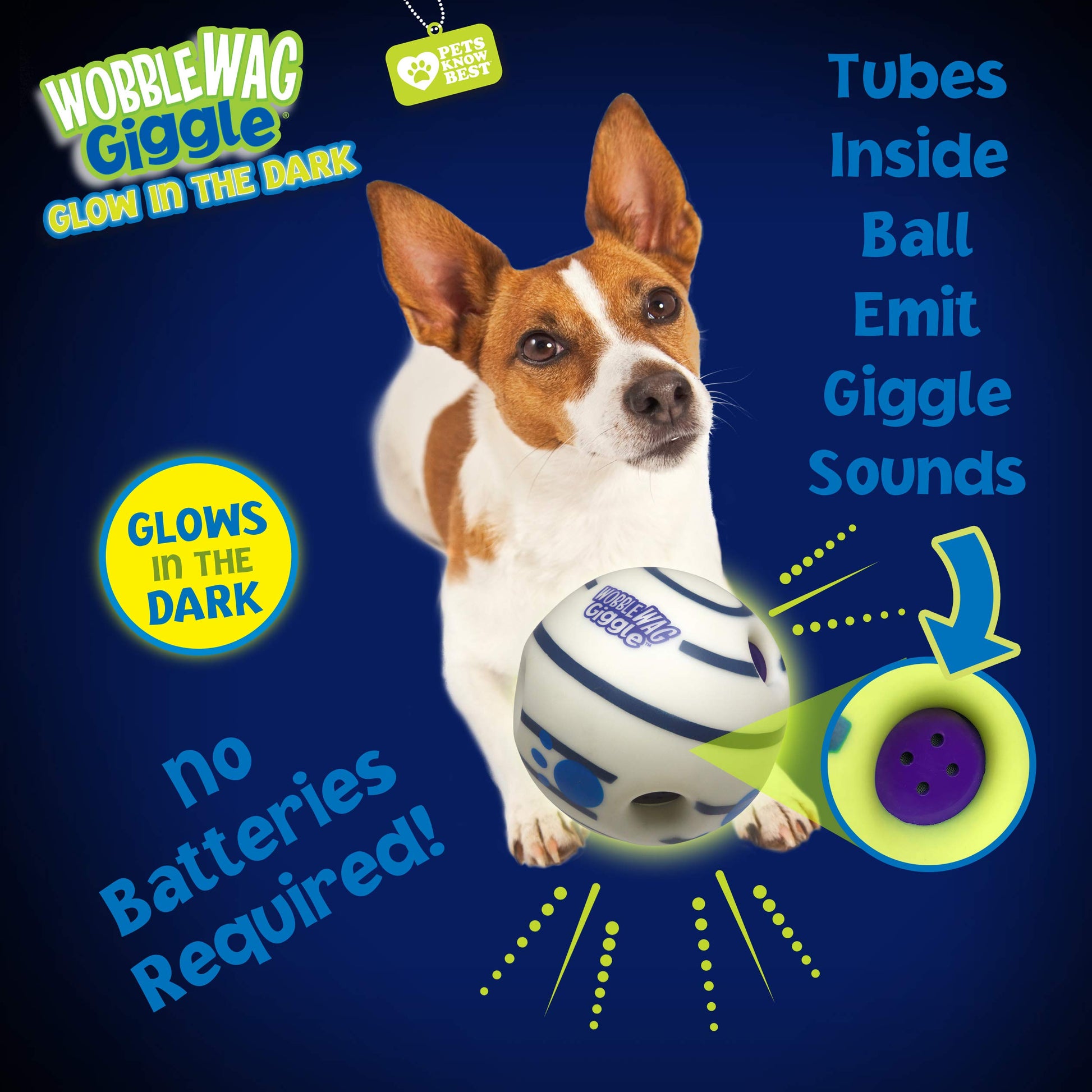 Juguete Interactivo Wobble Wag Giggle Brilla en la Oscuridad para Perro con Sonidos de Risa