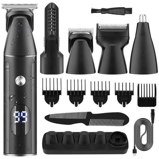 Kit de Rasurado 16 en 1 ZVXCABV Negro con Cabezal de Succión Magnético para Hombre