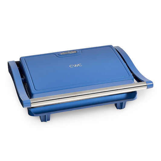 Cocina con color Panini Maker: parrilla de prensa de 2 rebanadas, 760 W de potencia, placas antiadherentes, mango de tacto fresco, diseño compacto, cocción rápida, ideal para deliciosos paninis, azul