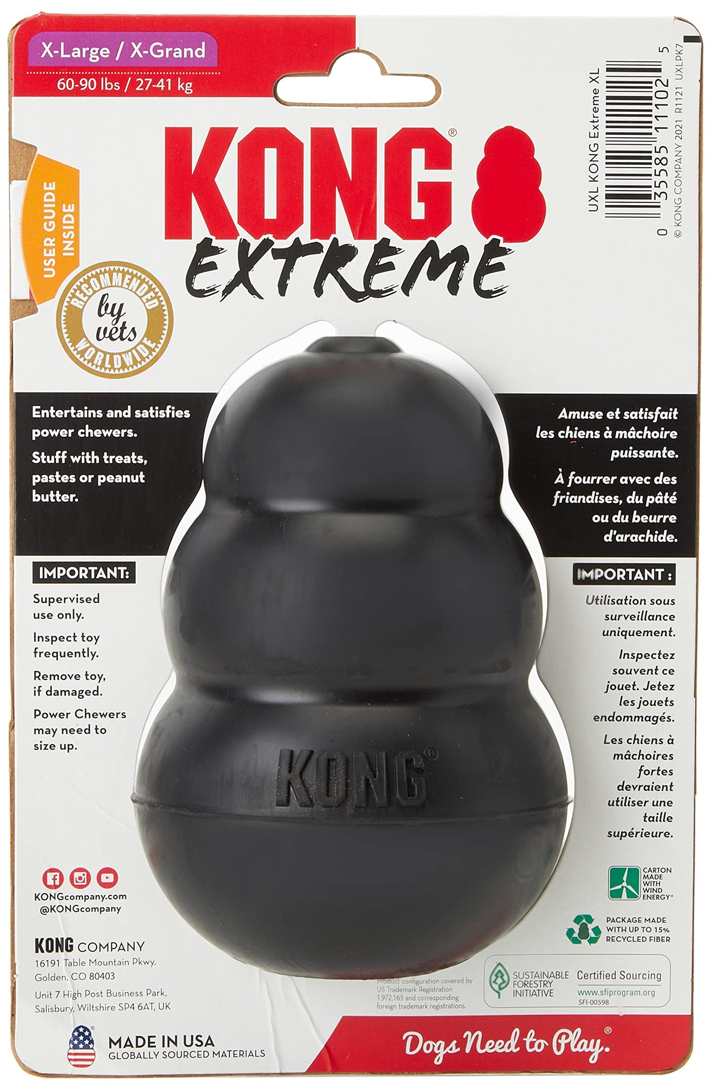 KONG - Juguete para perros Extreme (paquete de 2), XL