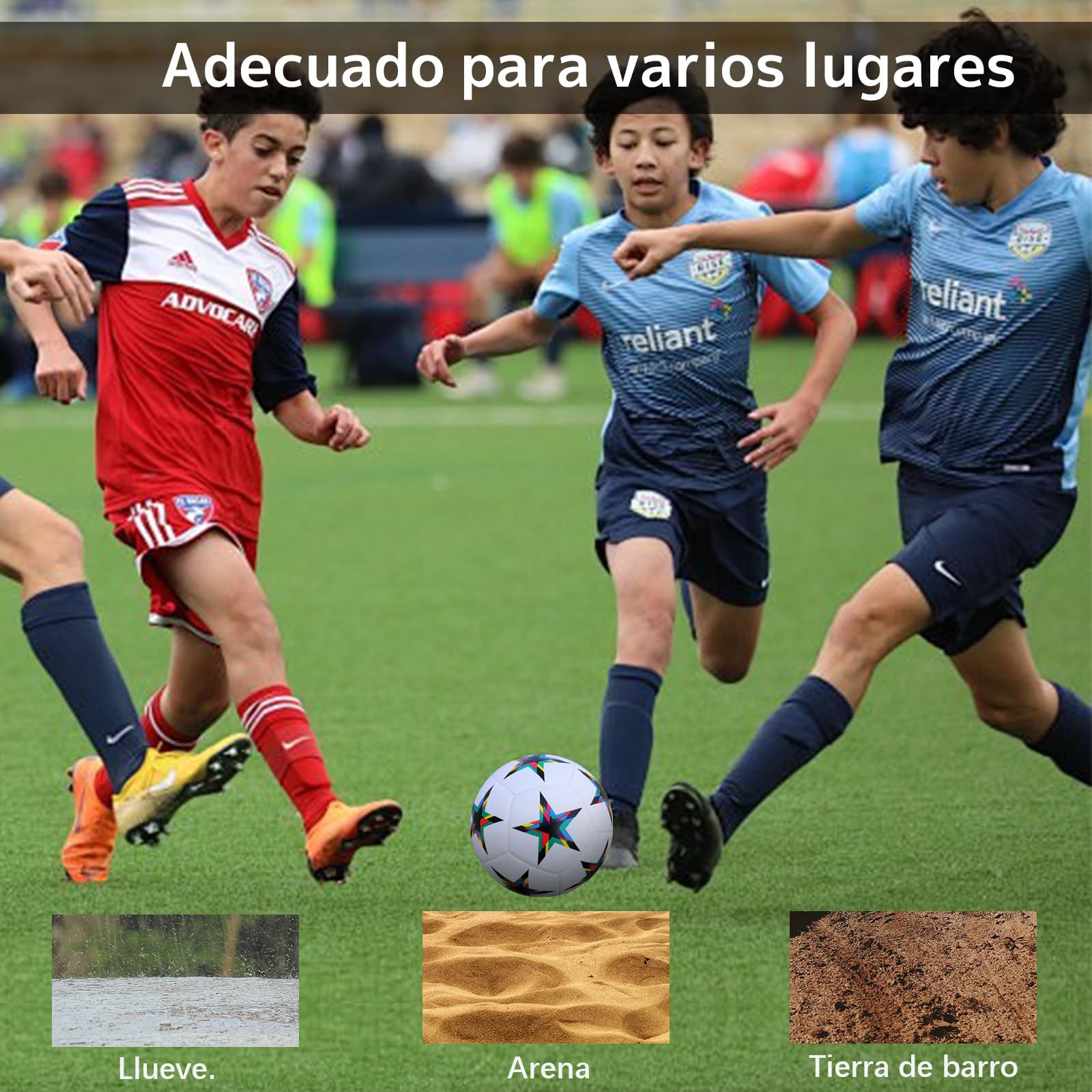 Balón de Fútbol ZYJXLY Estilo Copa del Mundo Número 5 para Entrenamiento y Competición
