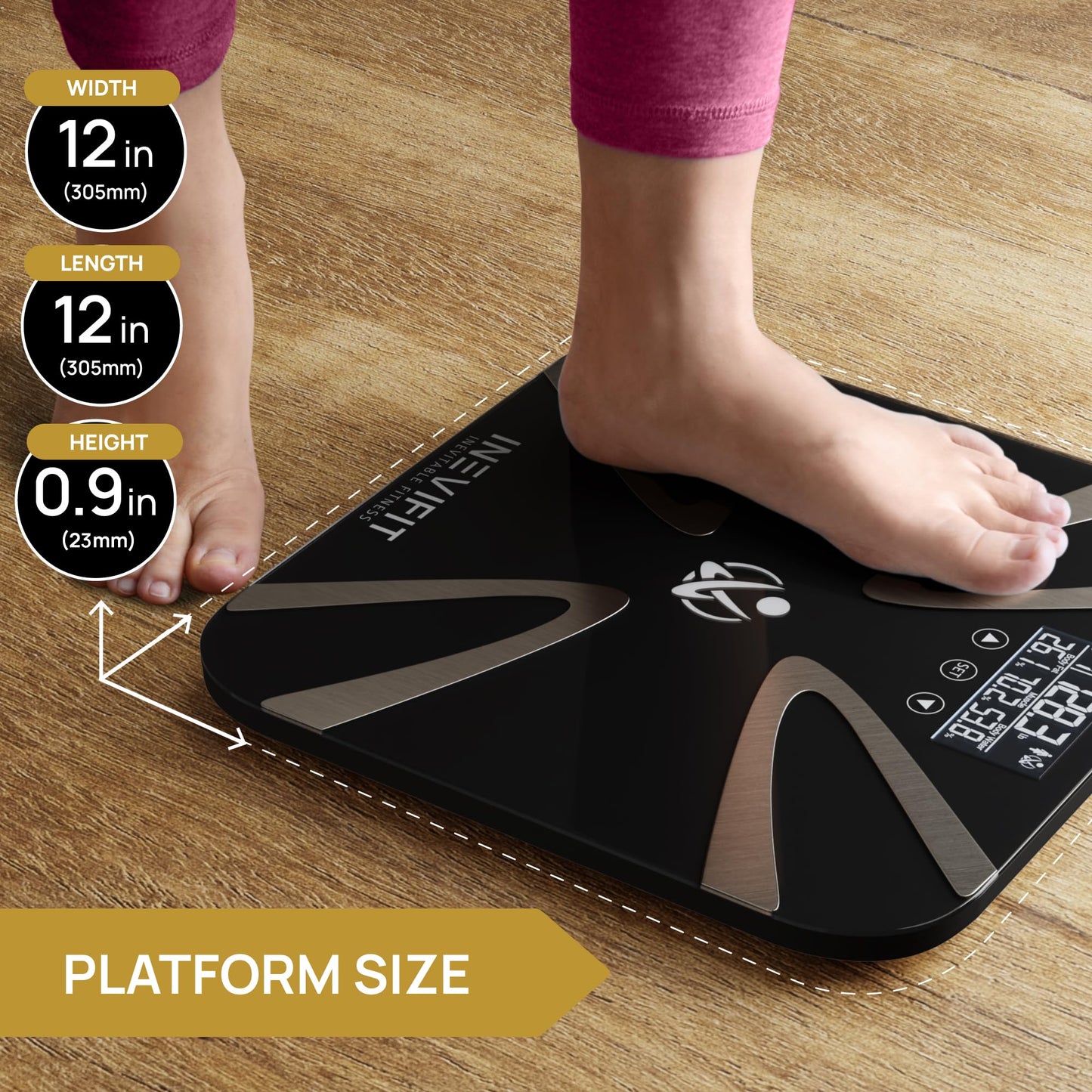 INEVIFIT Body-Analyzer Scale, Highly Accurate Digital Bathroom Body Composition Analyzer, Measures Weight, Body Fat, Water, Muscle, BMI, Visceral Levels & Bone Mass for 10 Users. 5-Year Warranty
