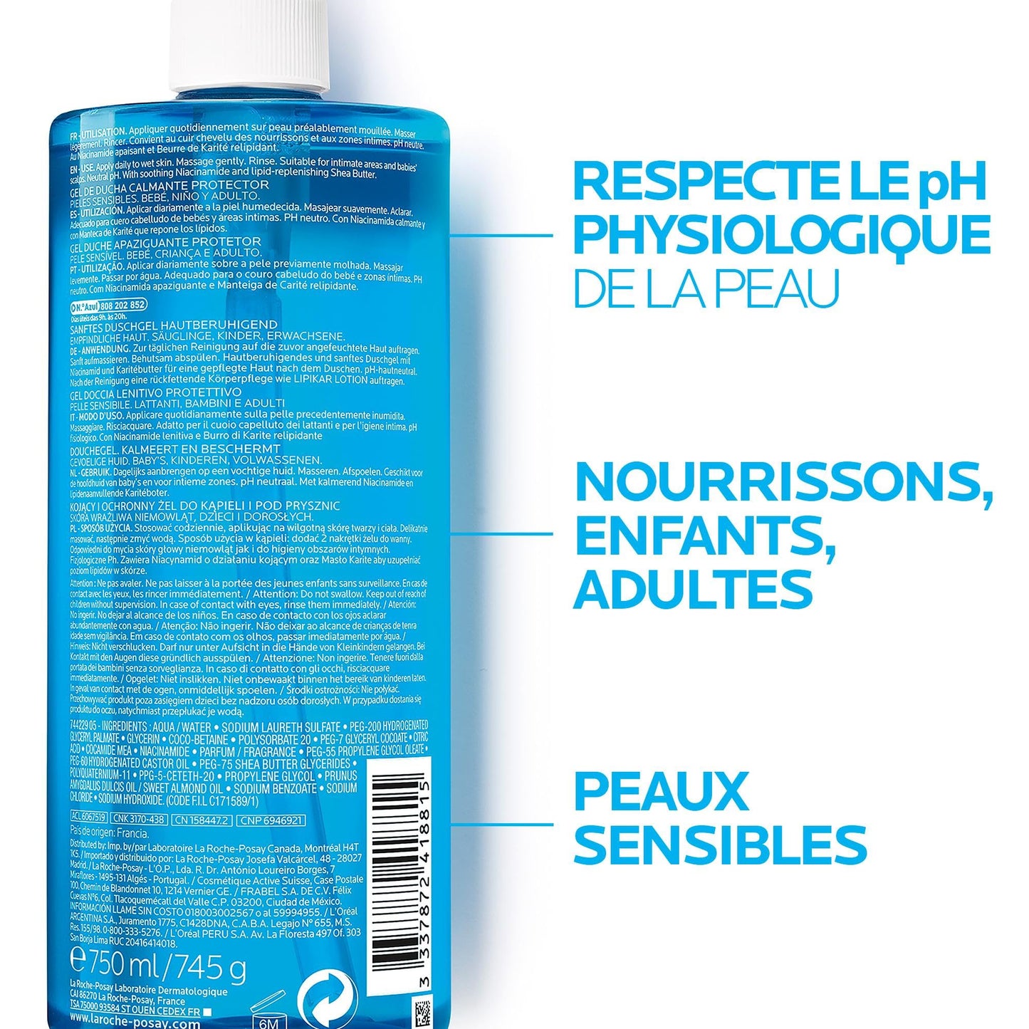 La Roche Posay Lipikar Gel Lavant, 750 ml