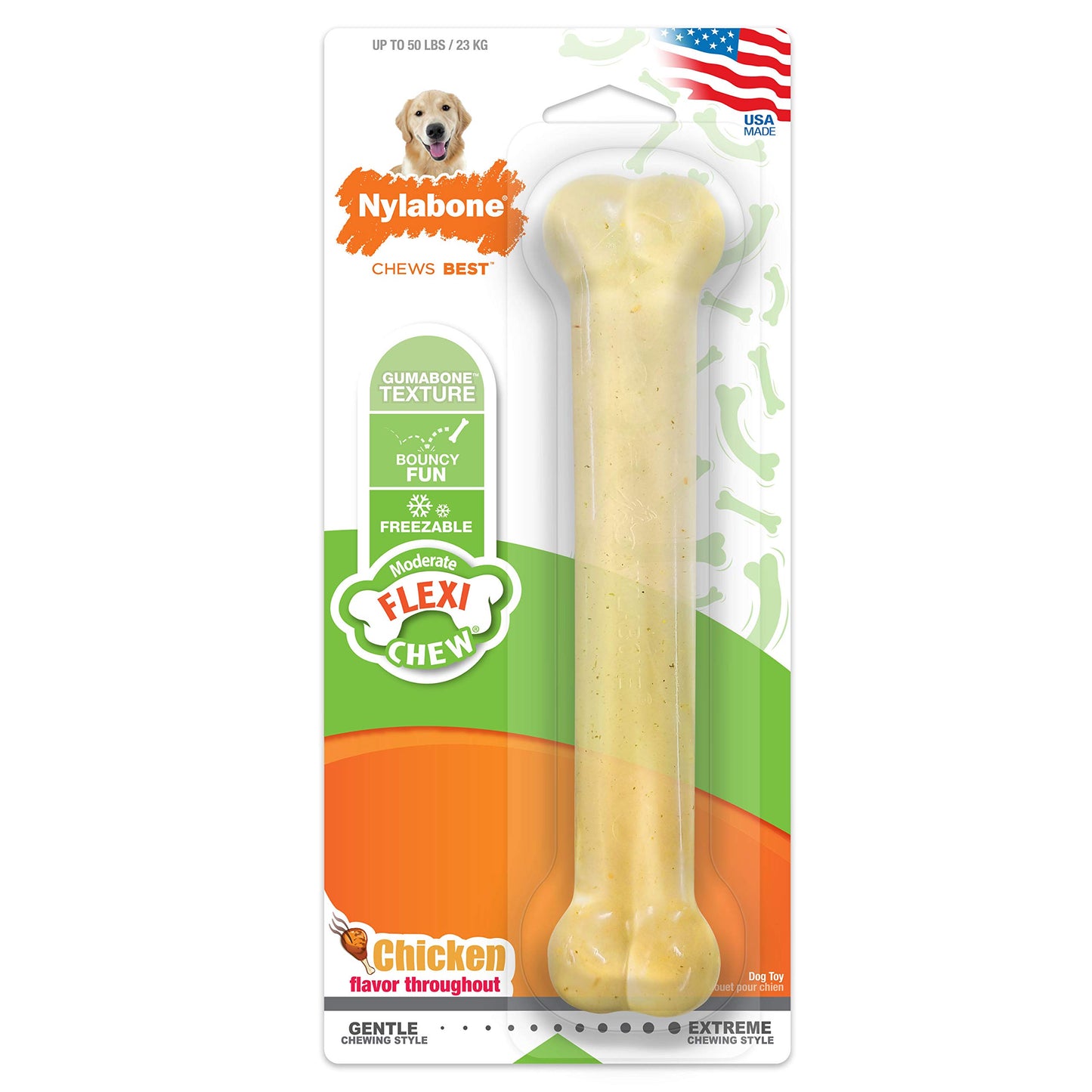 Juguete Mordedor de Nailon Nylabone Sabor Pollo gigante para Perro