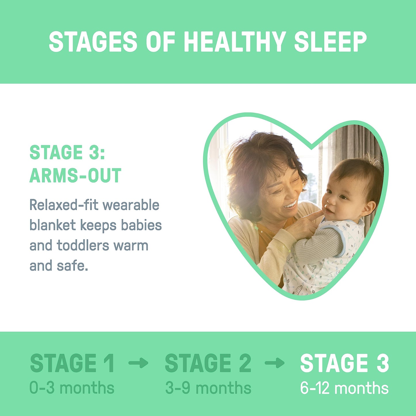 SwaddleMe by Ingenuity Night Sack Sleeper, para Edades de 6 a 12 Meses, 16 a 22 Libras, hasta 30 Pulgadas de Largo, Paquete de 2 Bolsas de bebé de Ajuste Holgado