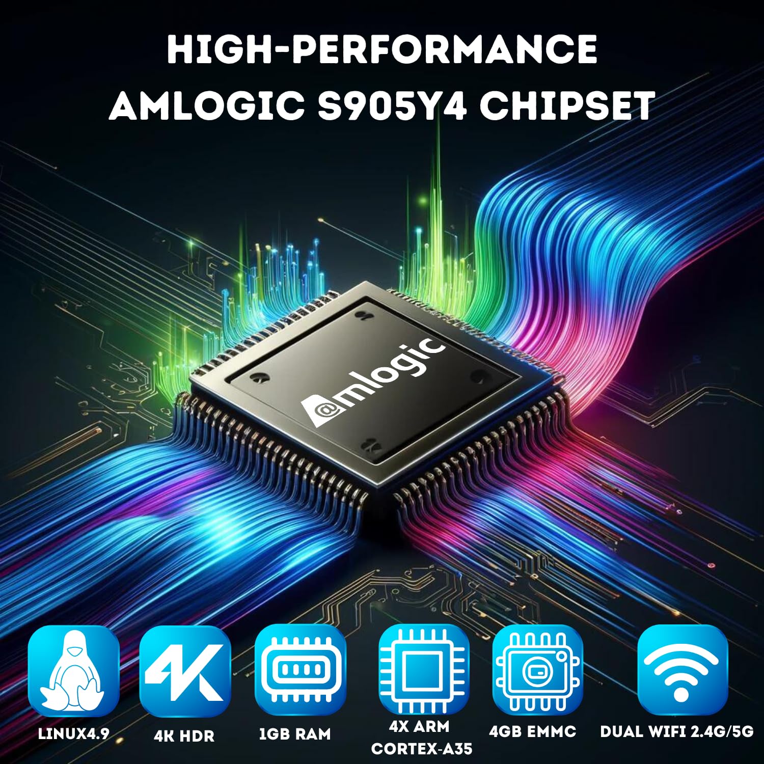 Set de TV 4K HDR Raxxio MAG544w3 Negro con Chipset Amlogic S905Y4 y Dolby Digital Plus