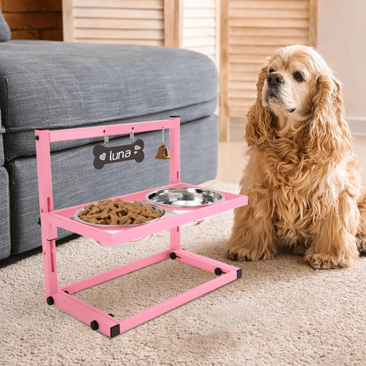 Cuencos Elevados SHAINFUN Acero Inoxidable para Perros Pequeños y Medianos con Soporte Ajustable
