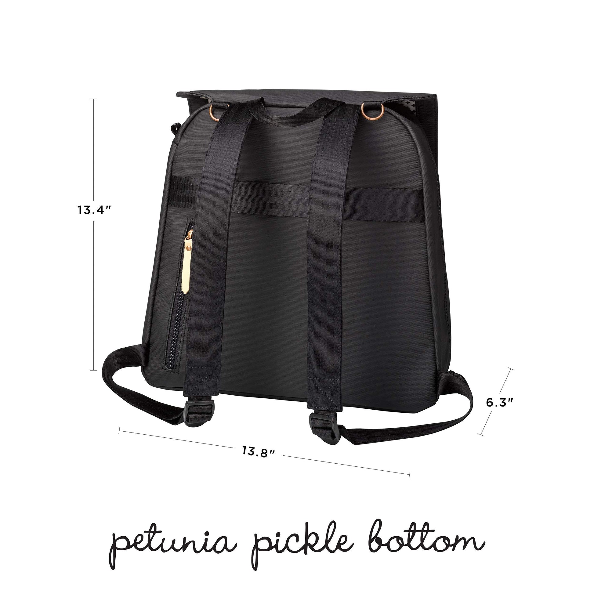 Pañalera para Bebé PETUNIA PICKLE BOTTOM Pañalera Meta Backpack Negra Canvas
