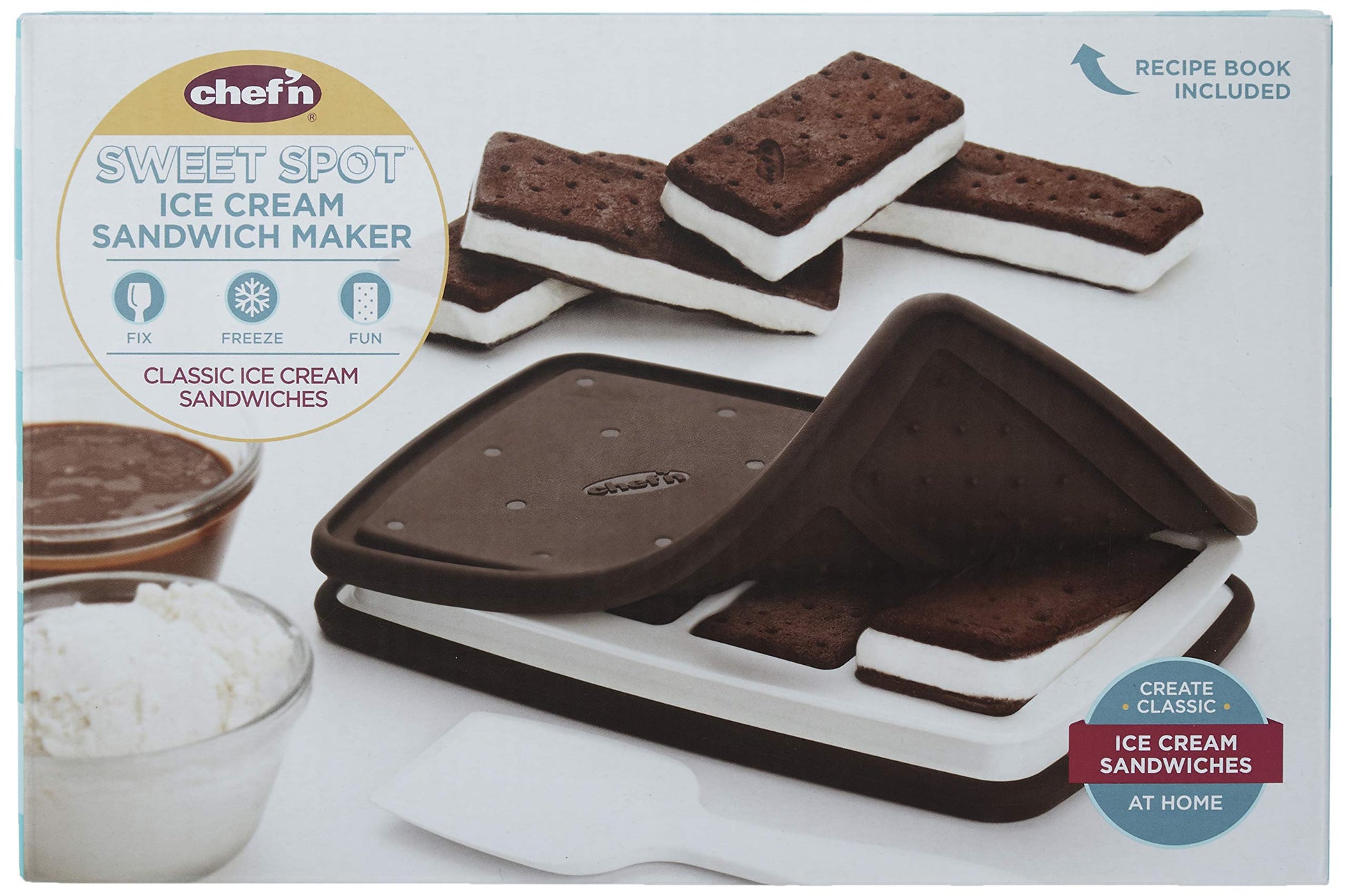 Chef'n Sweet Spot - Sandwichera de helado, grande, negro