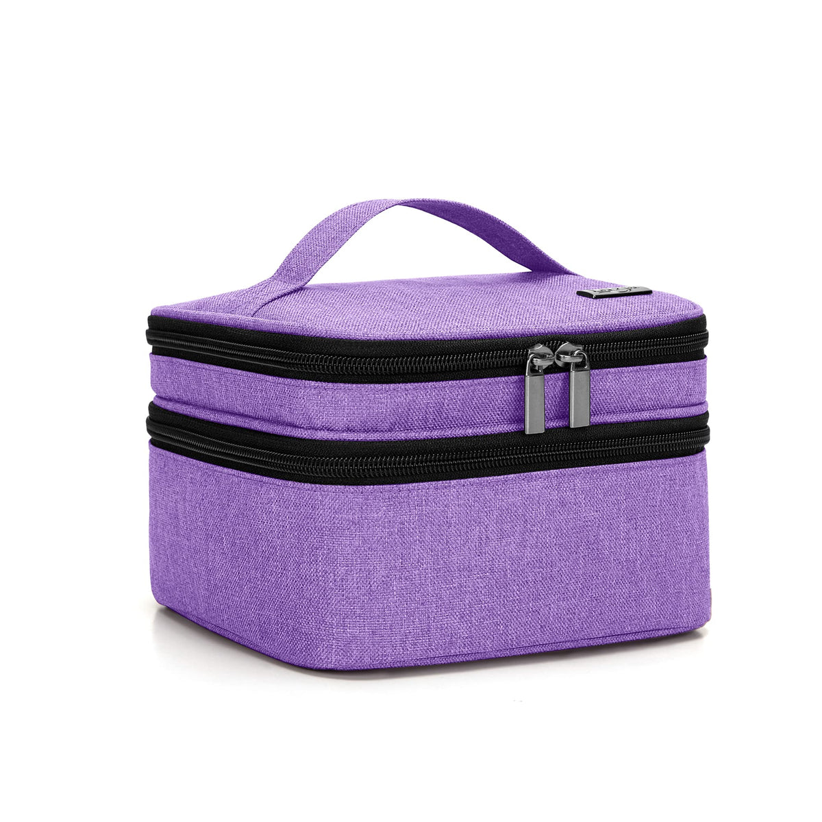 Luxja Nail Polish Carrying Case - Holds 20 Bottles (15ml - 0.5 fl.oz), Double-layer Organizer for Nail Polish and Manicure Set, Purple