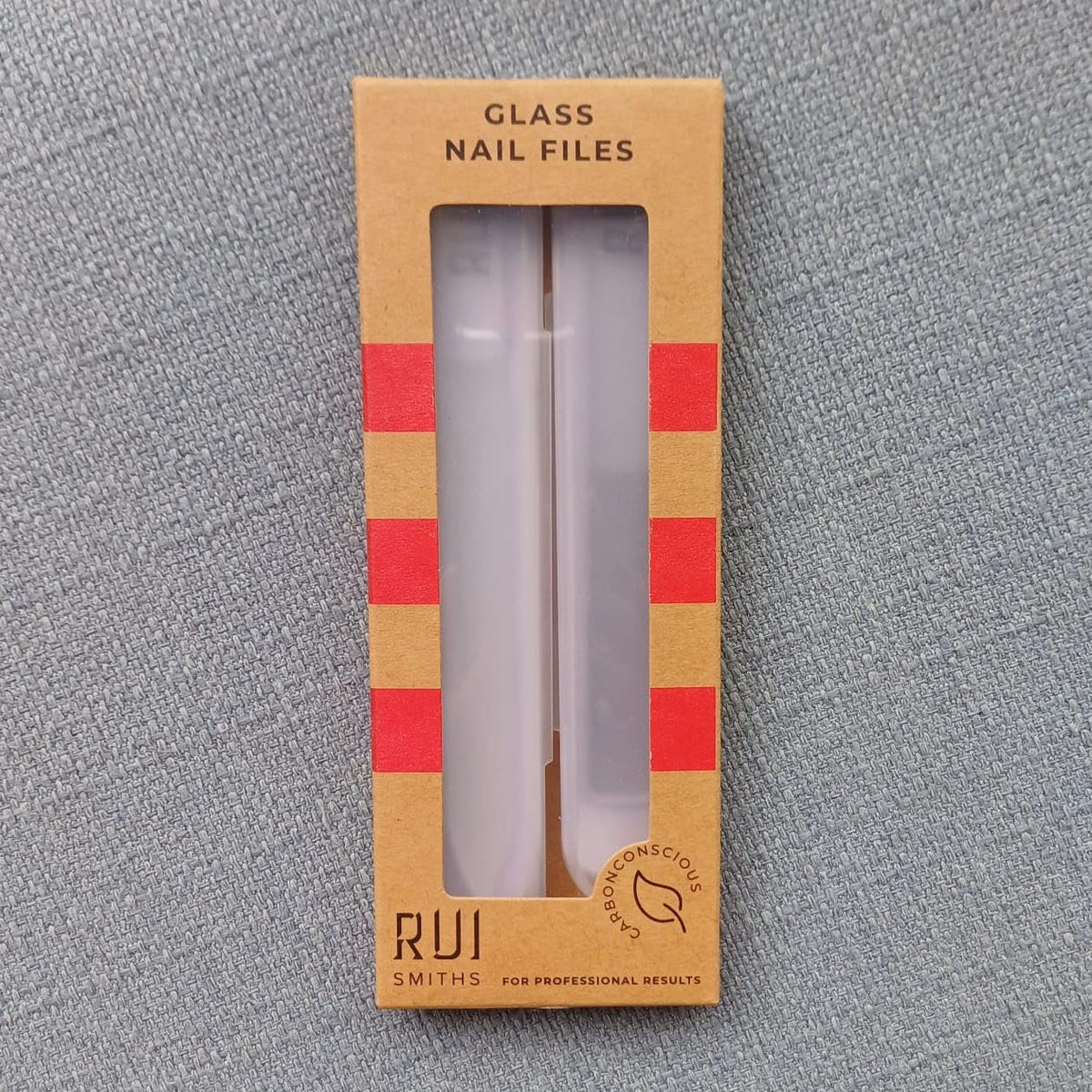 Rui Smiths CarbonConscious - Juego de lima de uñas de cristal y nano cristal para manicura brillante, reutilizable, con fundas protectoras