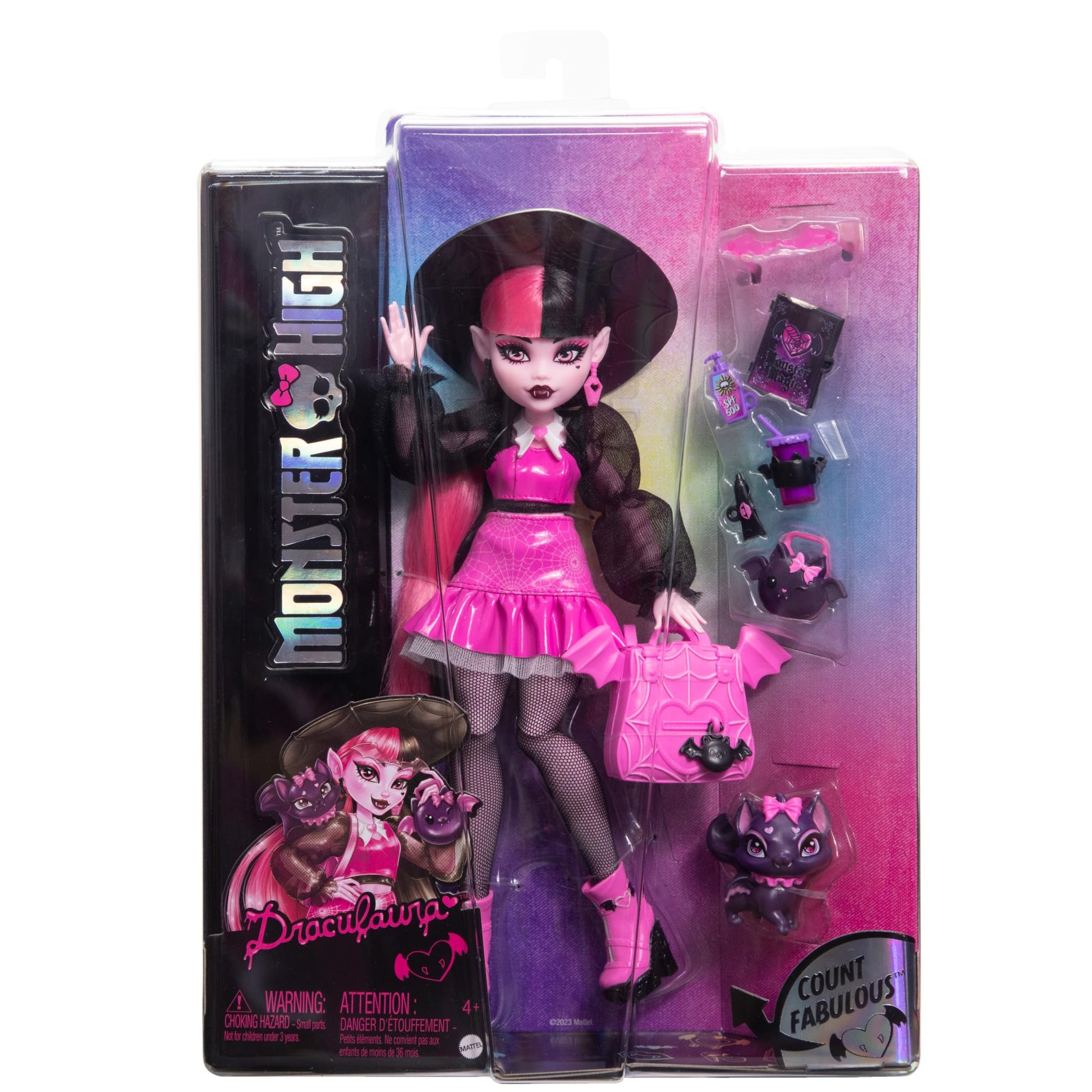 Muñeca Monster High Draculaura Nuevo Look Vampiresa con Mascota Conde Fabuloso para Niñas