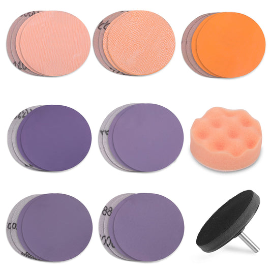 Kit de Restauración de Faros PLATINUMEDGE en Plata con Discos de Lijado de 3 Pulgadas para Coche