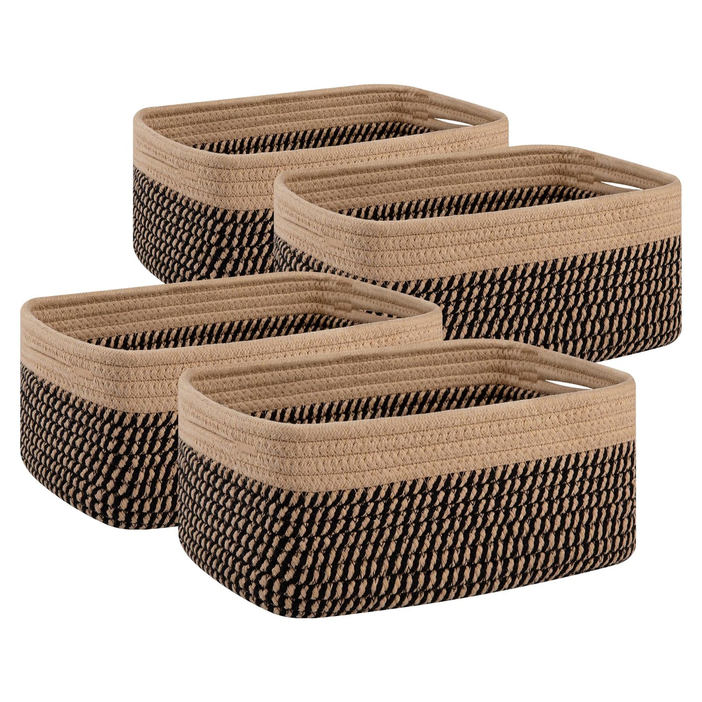 OIAHOMY - Paquete de 4 cestas de almacenamiento para organizar, cubos pequeños para estantes, lindos cubos de almacenamiento decorativos, cestas organizadoras para regalos vacíos, 11.8 pulgadas de
