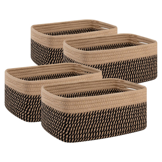 OIAHOMY - Paquete de 4 cestas de almacenamiento para organizar, cubos pequeños para estantes, lindos cubos de almacenamiento decorativos, cestas organizadoras para regalos vacíos, 11.8 pulgadas de