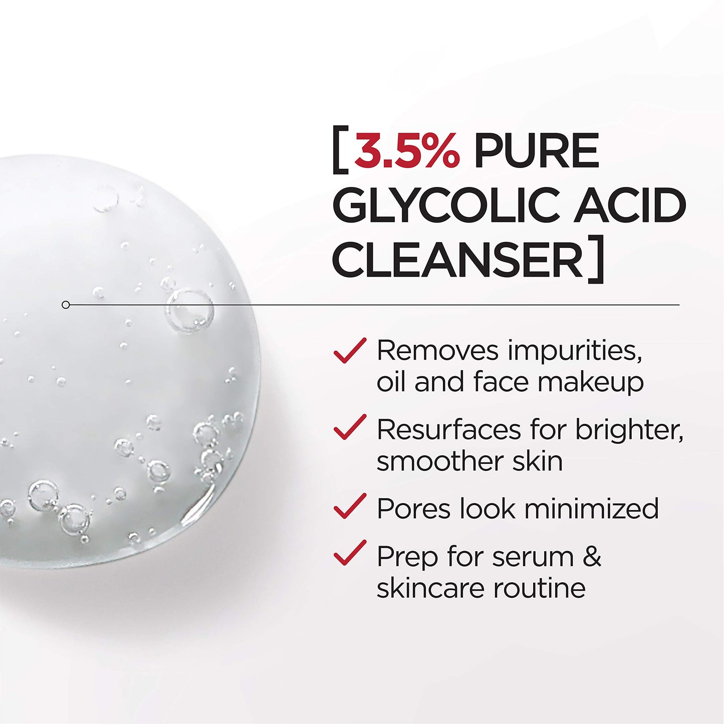 L'Oréal Paris L'Oreal Paris Revitalift 3.5% Gel limpiador de ácido glicólico puro con ácido salicílico, resurgimiento para una piel más suave y brillante, 6.7 fl oz
