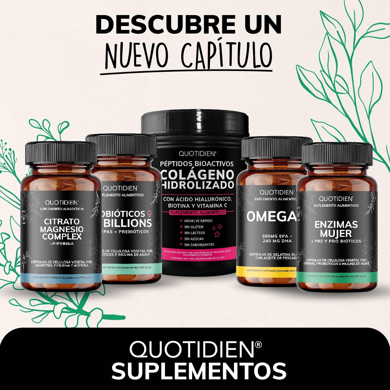 Suplemento Digestivo Quotidien Vegano Amplio Espectro para Mujer